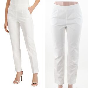 Anne Klein  Mid-Rise Pants in Bright White